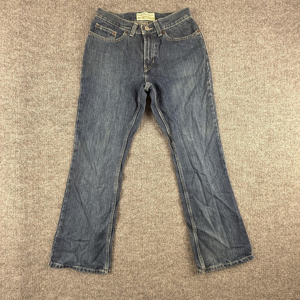 VTG Old Navy Jeans Womens 8 Short Medium Wash Blue Low Rise Bootcut Cotton Denim